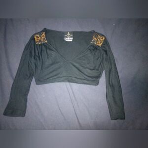 Lip Service RARE leopard collar crop top
